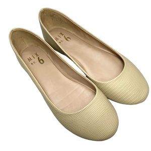 Mix No. 6 Danzey Faux Croc Embossed Round Toe Ballet Flats Size 6